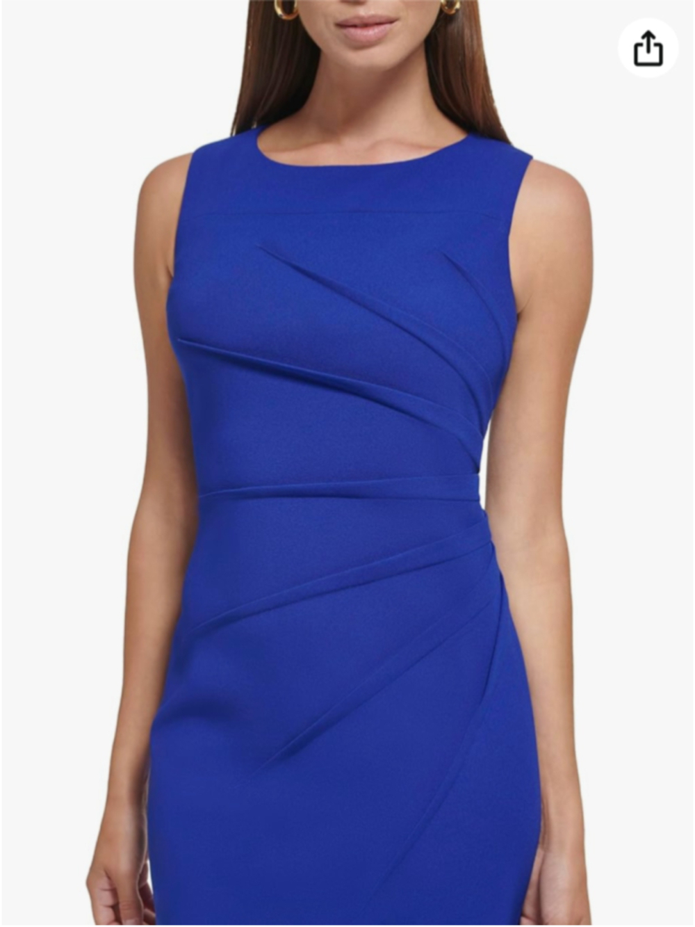 Calvin Klein Royal Blue Starburst Design Sleeveless Sheath Size 16 - Picture 2 of 10
